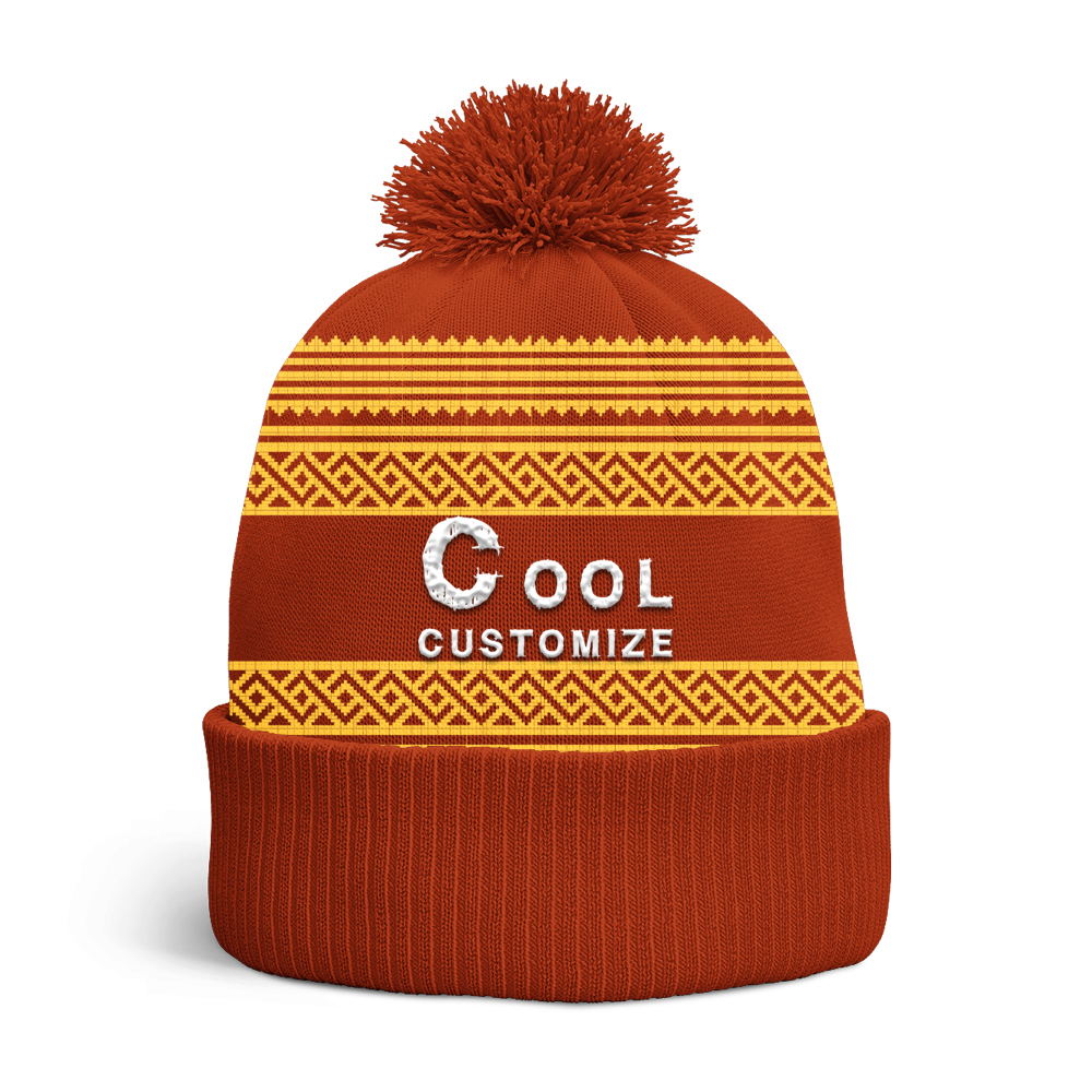 Customize Embroidered Knitted Acrylic Cuff Winter Beanie Personalized Design Printed Soft Warm Hat Unisex