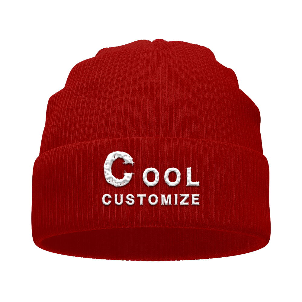 Customize Beanie Hats Personalized Design Knitted Caps Printed Soft Warm Hat Unisex for Youth Winter