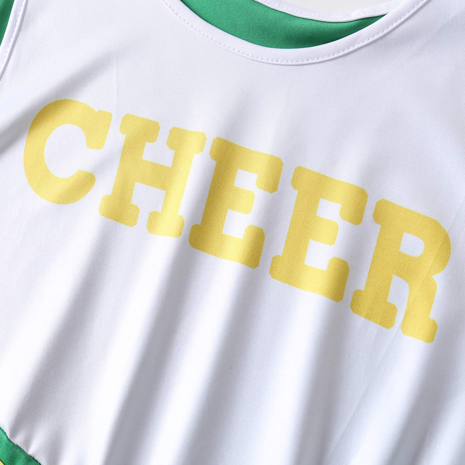 Green Cheerleader Costume Fancy Dress High School Musical Cheerleading Uniform No Pom-Pom
