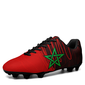 Custom Morocco Team Firm Ground Soccer Cleats Print On Demand Football Shoes
